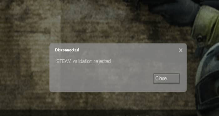 steam validation rejected